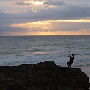 Got it hooked but not yet landed.