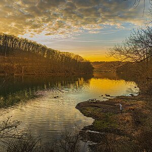 The Sun Rises On North Park Lake Near Pittsburgh, Pa
