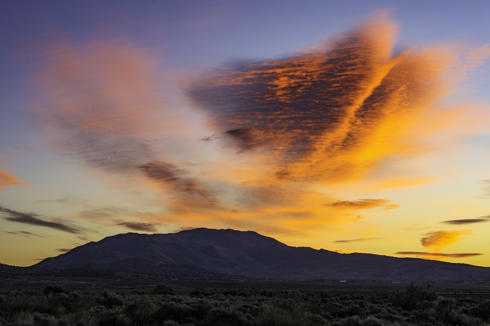 Dawn clouds over Fred's Mountain