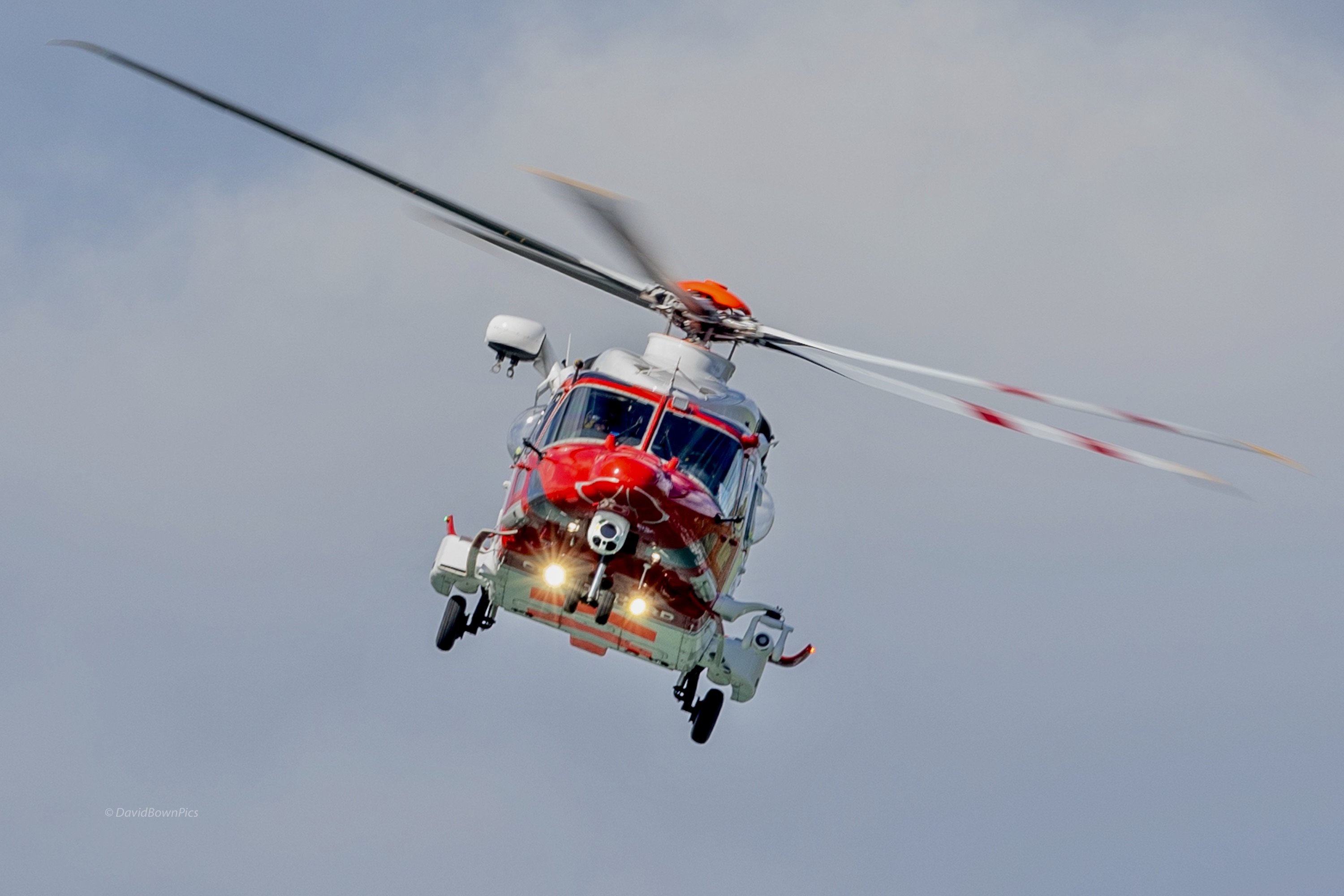 G-MCGU HM Coastguard helicopter an a pass along the Dart.