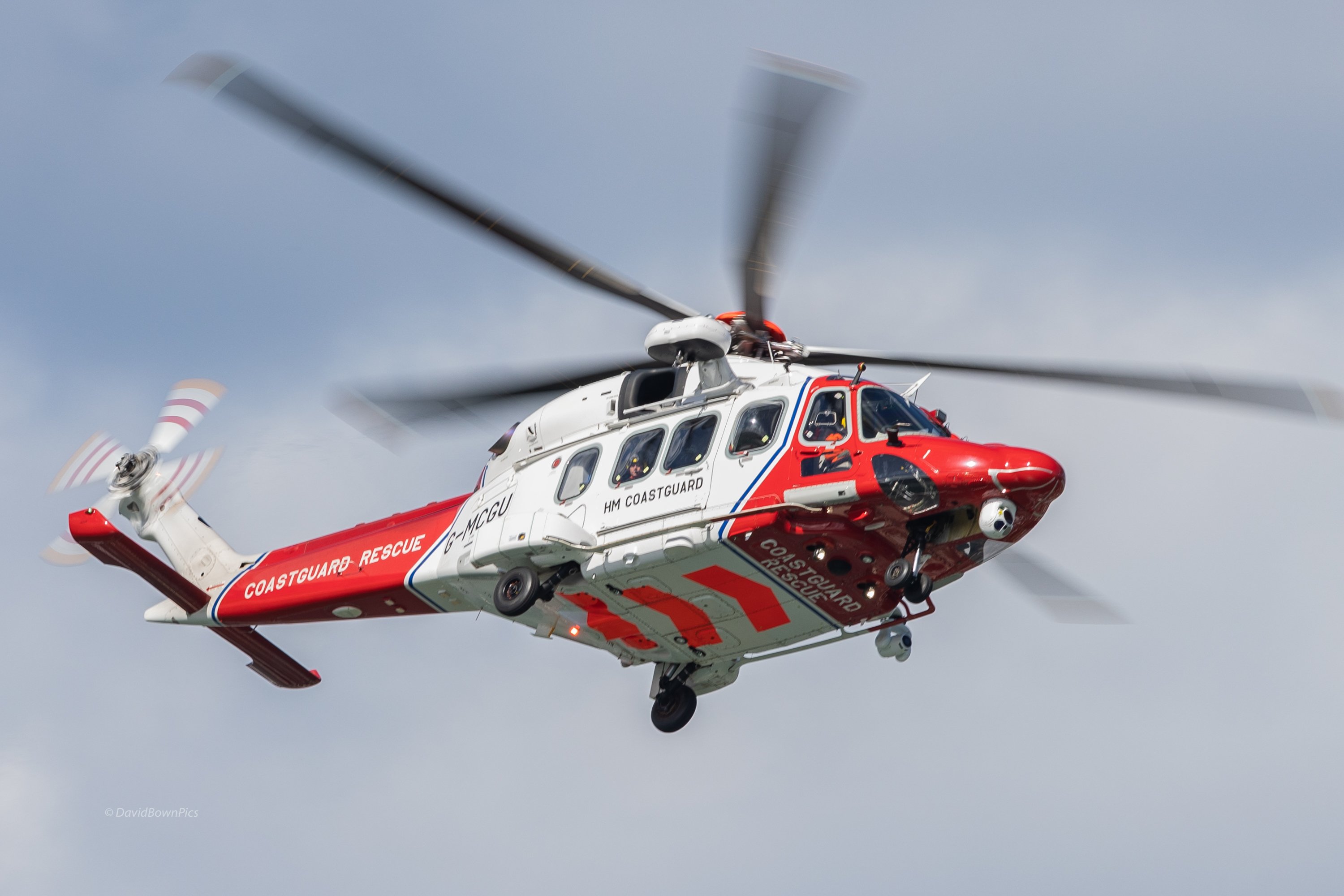 G-MCGU HM Coastguard helicopter an a pass along the Dart.