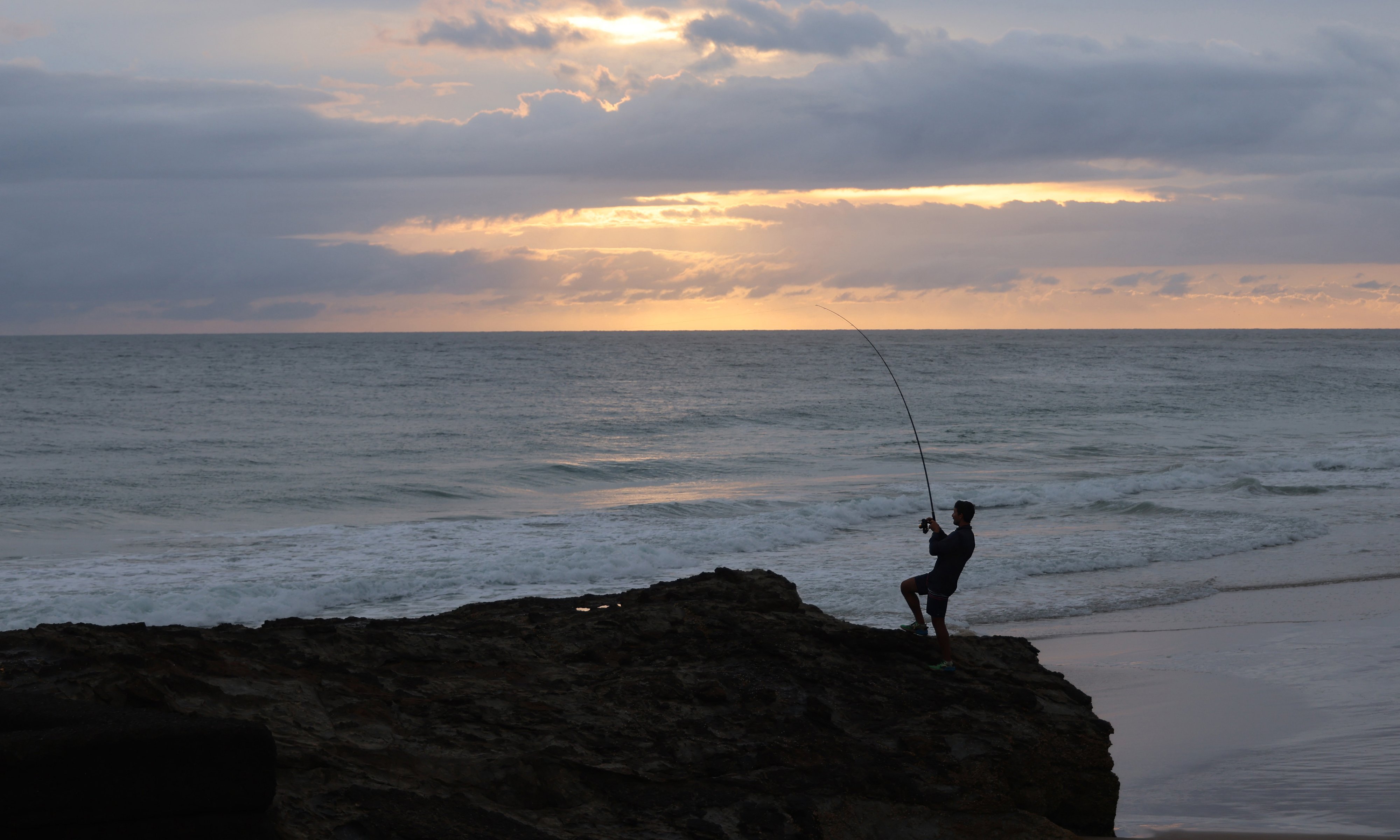 Got it hooked but not yet landed.