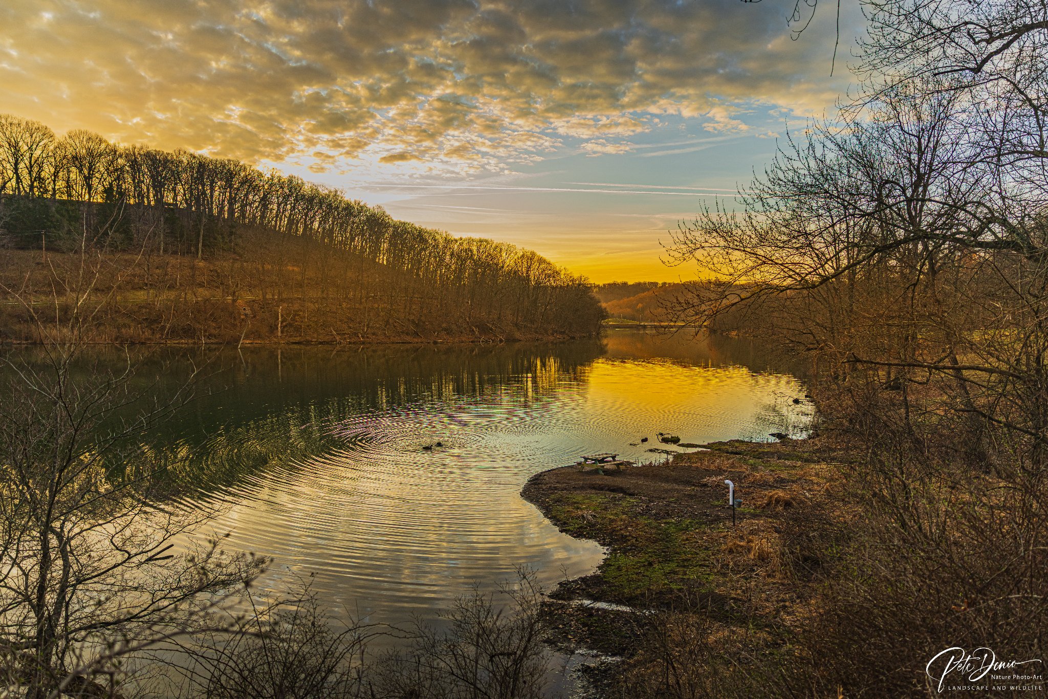 The Sun Rises On North Park Lake Near Pittsburgh, Pa