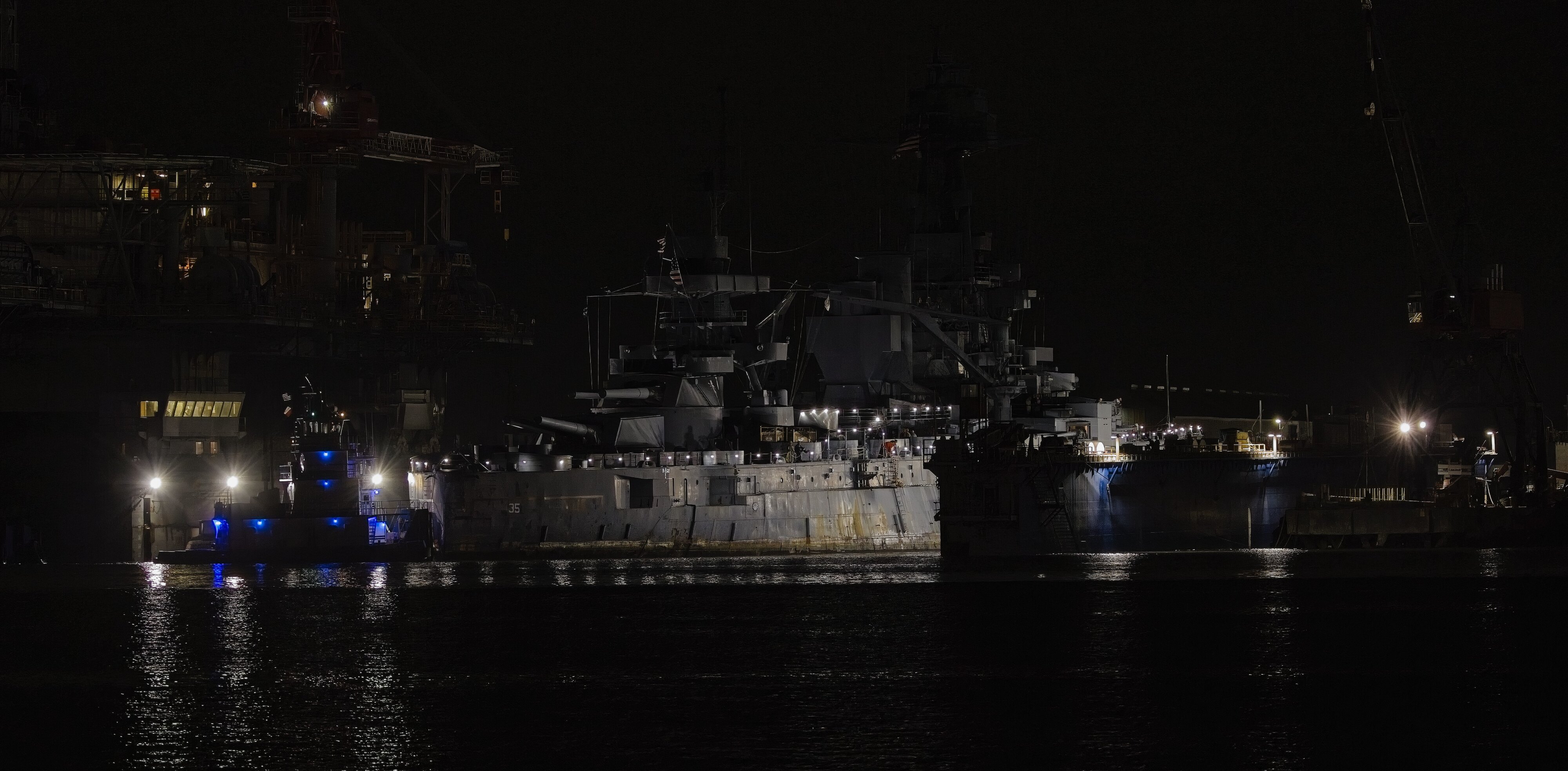 USS Texas BB-35 in dry dock at Gulf Copper in Galveston